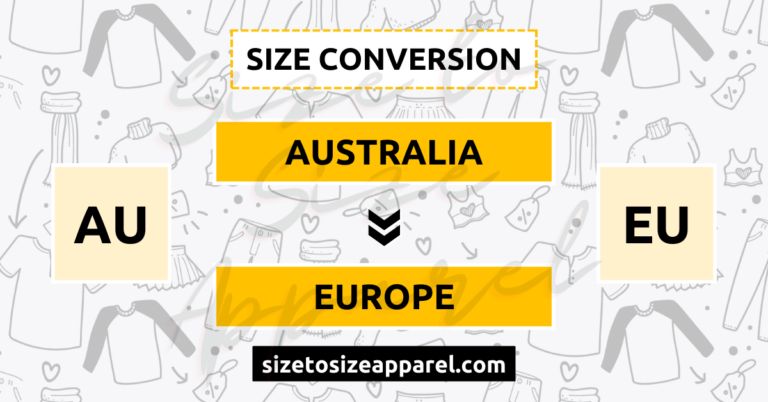 Australia (AU) to Europe (EU) Size Conversion