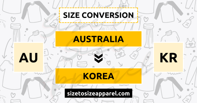 Australia (AU) to Korea (KR) Size Conversion