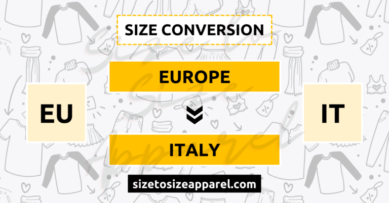 Europe (EU) to Italy (IT) Size Conversion