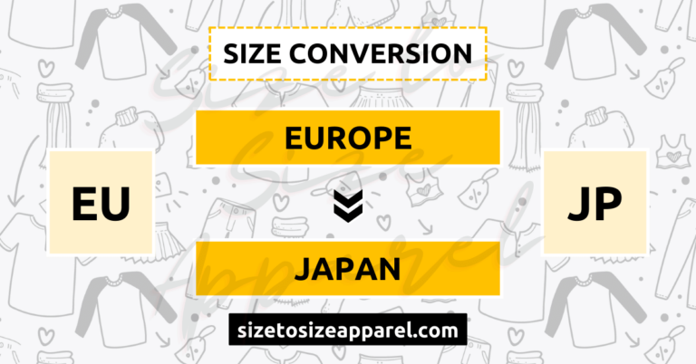 Europe (EU) to Japan (JP) Size Conversion