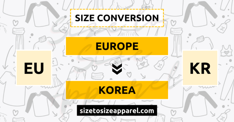 Europe (EU) to Korea (KR) Size Conversion