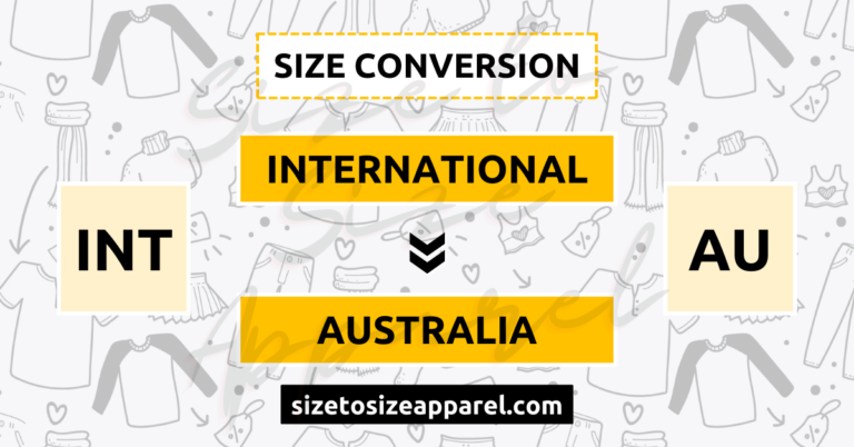 International (INT) to Australia (AU) Size Conversion