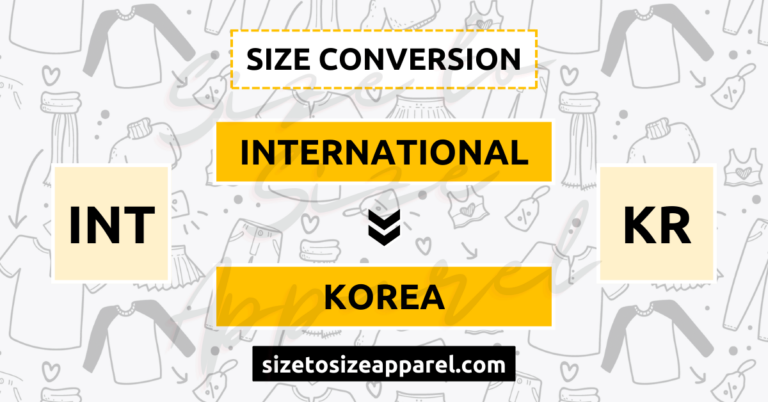 International (INT) to Korea (KR) Size Conversion