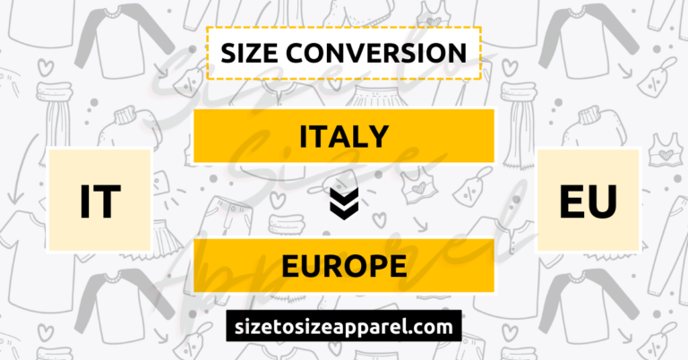 Italy (IT) to Europe (EU) Size Conversion