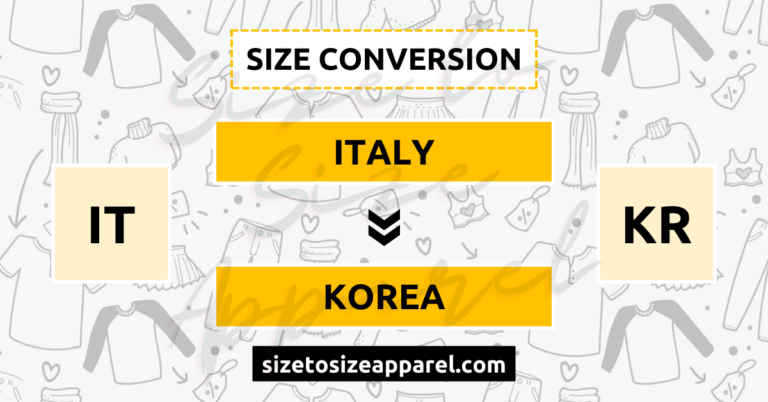 Italy (IT) to Korea (KR) Size Conversion