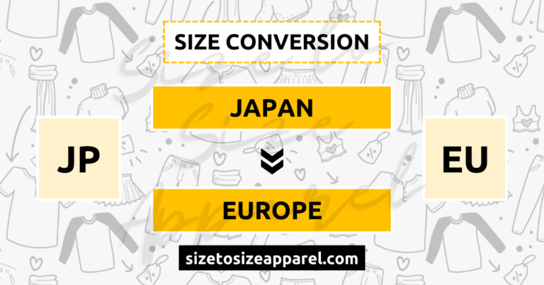 Japan (JP) to Europe (EU) Size Conversion