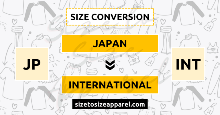 Japan (JP) to International (INT) Size Conversion