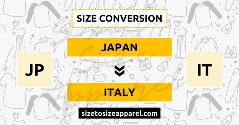 Japan (JP) to Italy (IT) Size Conversion