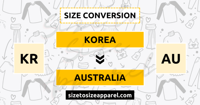 Korea (KR) to Australia (AU) Size Conversion