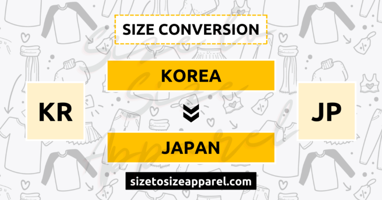 Korea (KR) to Japan (JP) Size Conversion