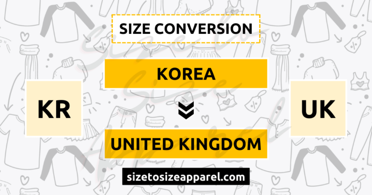 Korea (KR) to United Kingdom (UK) Size Conversion