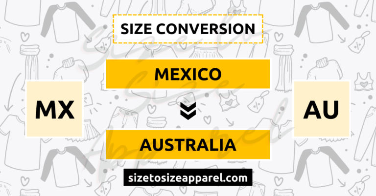 Mexico (MX) to Australia (AU) Size Conversion