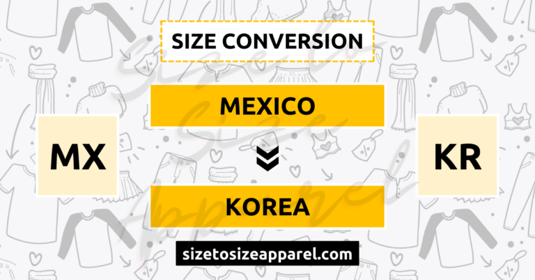 Mexico (MX) to Korea (KR) Size Conversion