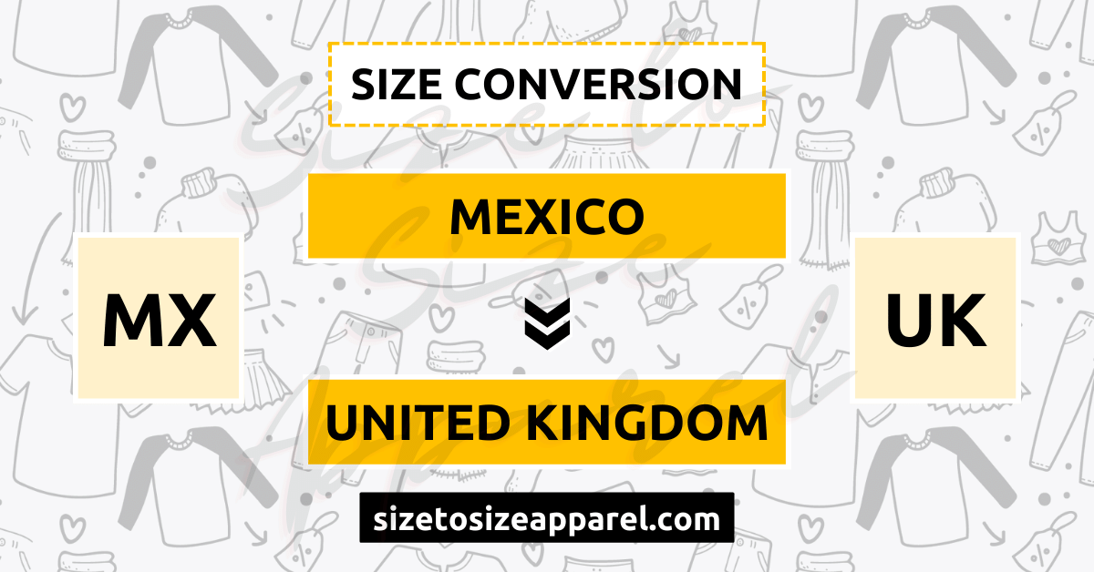 Size Conversion Pro Mod Uk MX (Mexico) Size 44 to UK (United Kingdom) Size Conversion - Men's Tops ...