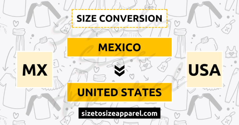 Mexico (MX) to United States (USA) Size Conversion