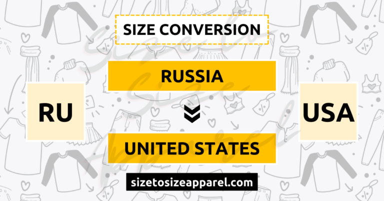 Russia (RU) to United States (USA) Size Conversion