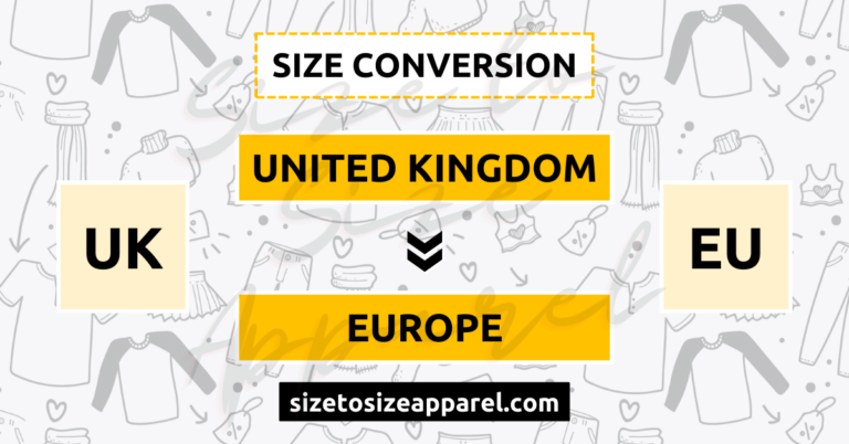 United Kingdom (UK) to Europe (EU) Size Conversion