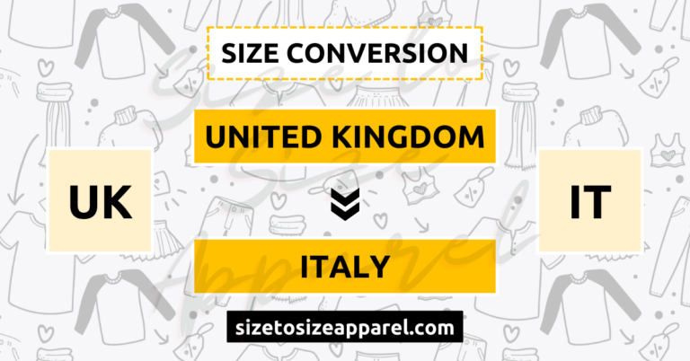 United Kingdom (UK) to Italy (IT) Size Conversion