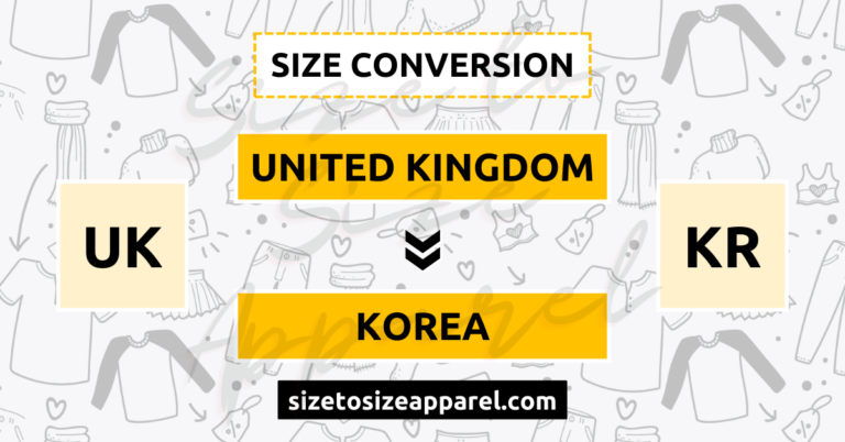 United Kingdom (UK) to Korea (KR) Size Conversion