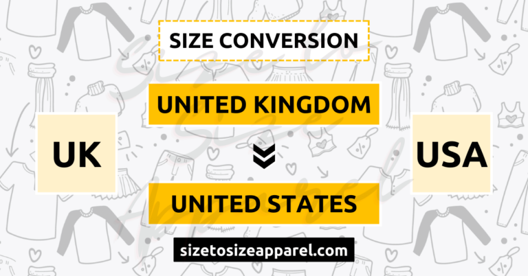 United Kingdom (UK) to United States (USA) Size Conversion