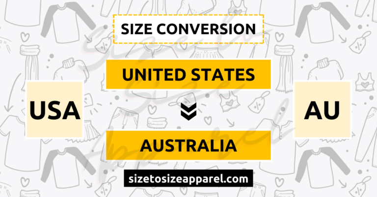 United States (USA) to Australia (AU) Size Conversion