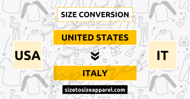 United States (USA) to Italy (IT) Size Conversion