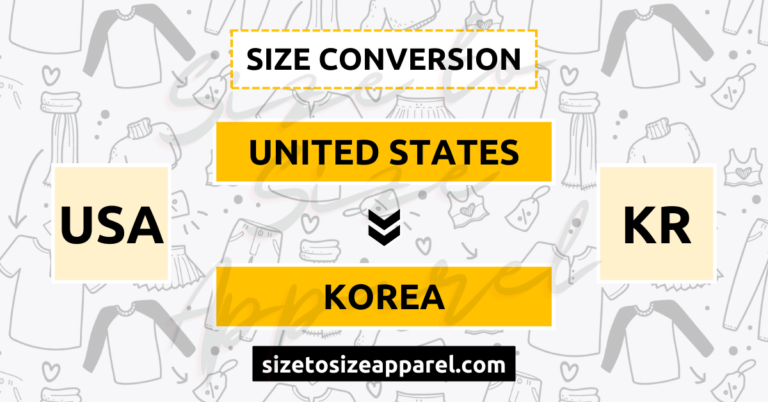 United States (USA) to Korea (KR) Size Conversion