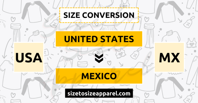 United States (USA) to Mexico (MX) Size Conversion