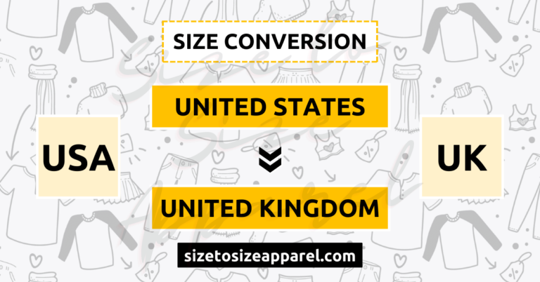 United States (USA) to United Kingdom (UK) Size Conversion